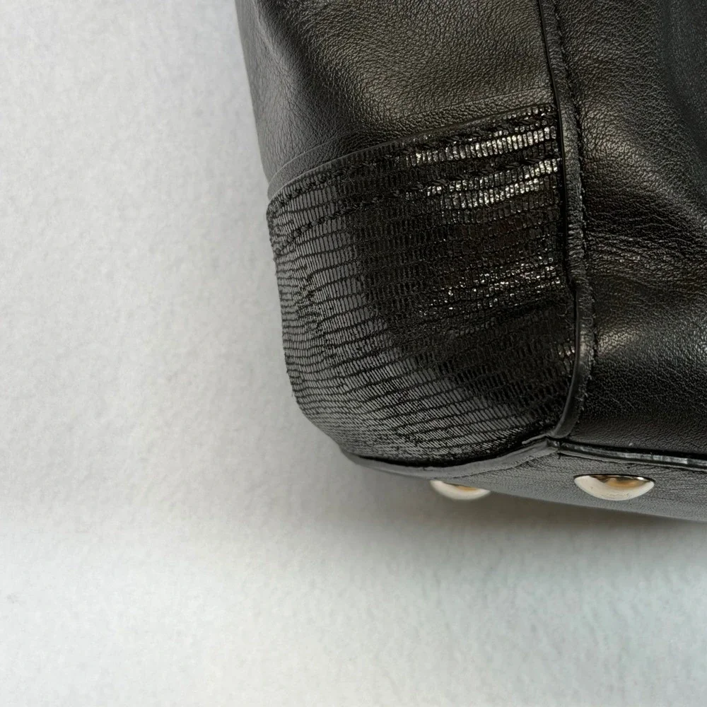 Coach Black Leather‎ Tote Bag Designer Handbag Purse Carryall Business